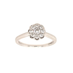 Pre Owned Platinum Diamond Cluster Ring ZV866